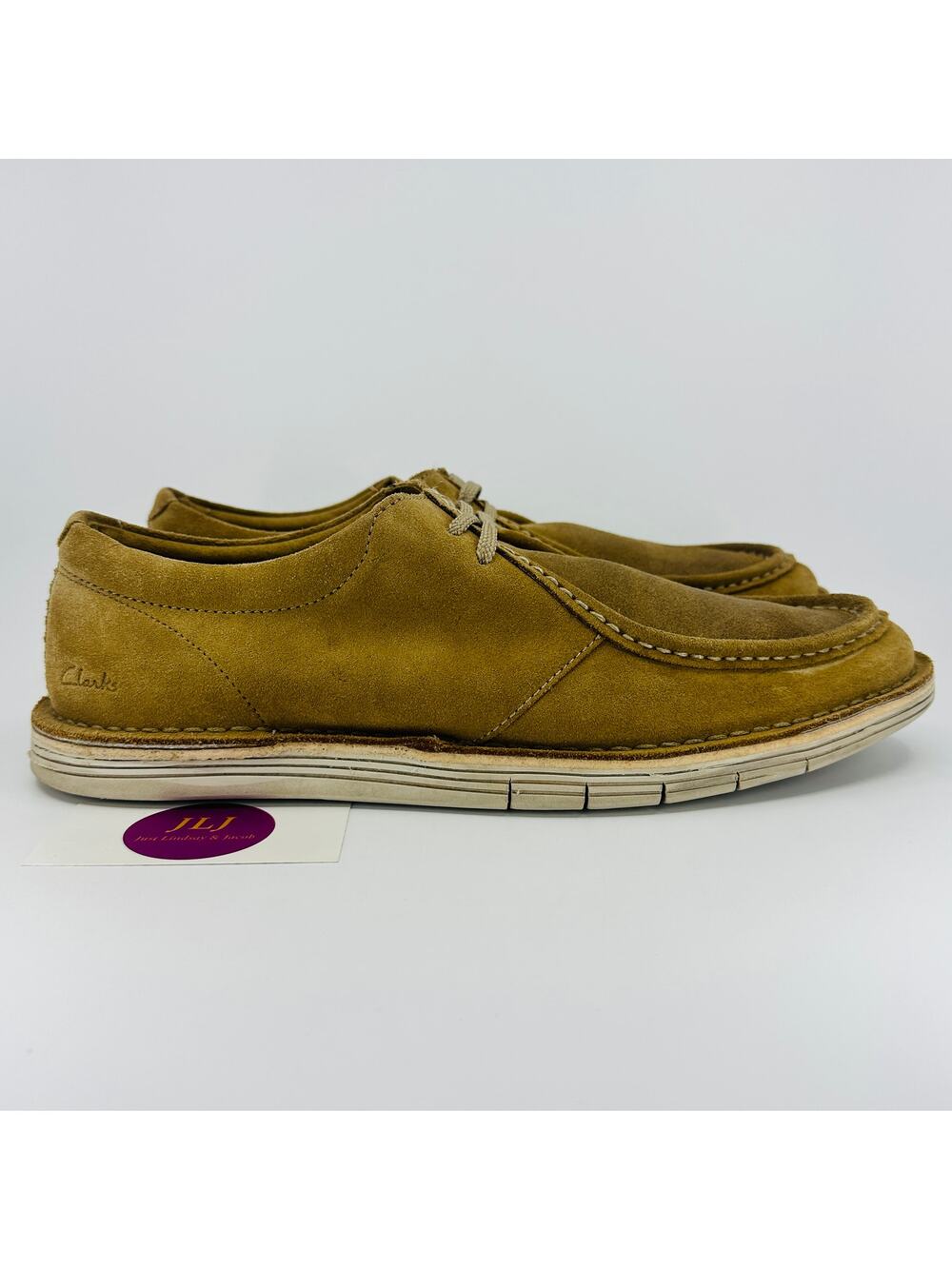 Clarks Men's Forge Run Dark Sand Suede Moc Toe Casual Shoes Size 11.5 M